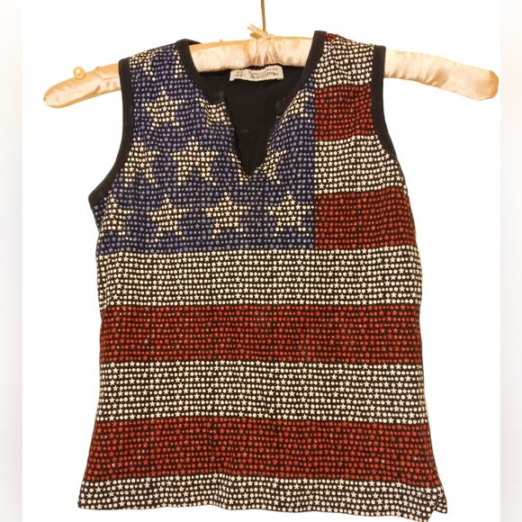 Sparkly American Flag Tank Top Small - Picture 1 of 4